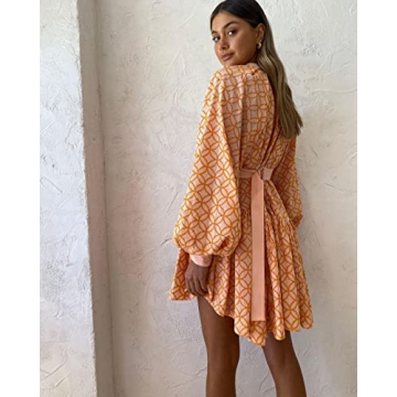 Stylish Floral Print Button Down Tunic Dress for Women