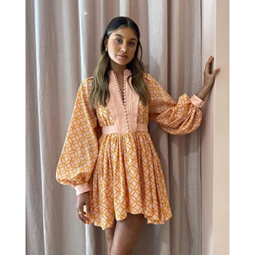 Stylish Floral Print Button Down Tunic Dress for Women