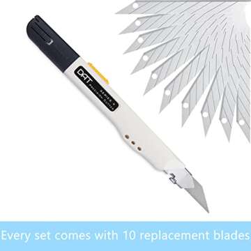 Utility Knife, DAT Series-X Portable Box Cutter, Fine Point Arts and Crafts Blade for Precision Cutt...