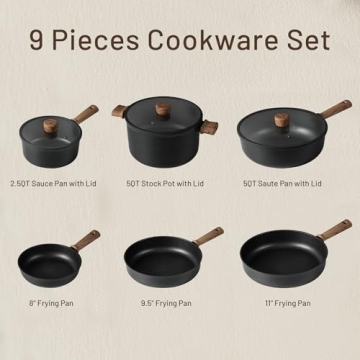 Discover CAROTE 9pcs Nonstick Cookware for Easy Cooking