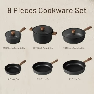 Discover CAROTE 9pcs Nonstick Cookware for Easy Cooking