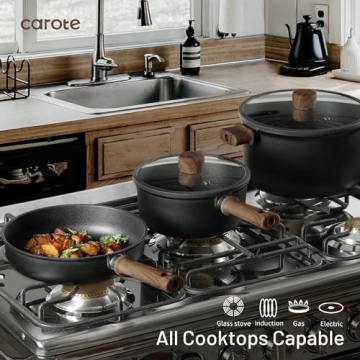 Discover CAROTE 9pcs Nonstick Cookware for Easy Cooking