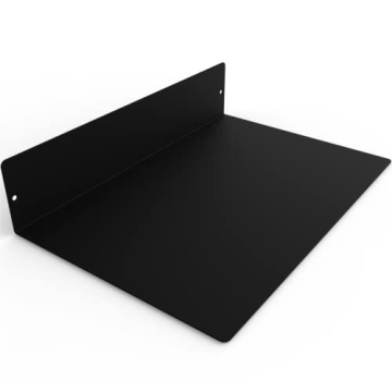 DIY CARTEL Made in USA Heavy Duty Linear Floating Shelf - Forged Steel/Metal, 12-in x 8-in, Matte Bl...