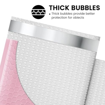 Fuxury Bubble Mailers 6x10" 100 Pack Light Pink Quality Shipping Bags