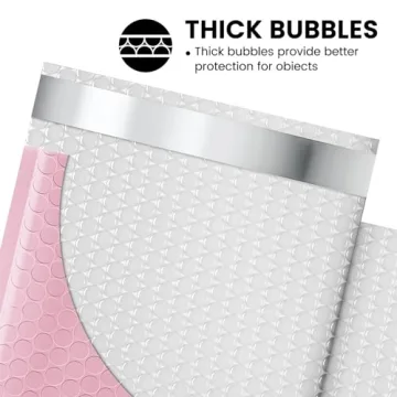 Fuxury Bubble Mailers 6x10" 100 Pack Light Pink Quality Shipping Bags