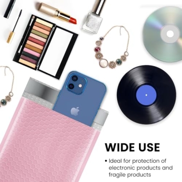 Fuxury Bubble Mailers 6x10" 100 Pack Light Pink Quality Shipping Bags