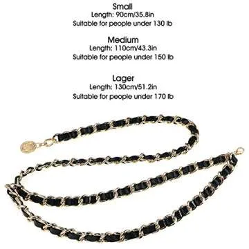 Glamorstar Leather Chain Belt for Women - Stylish and Versatile