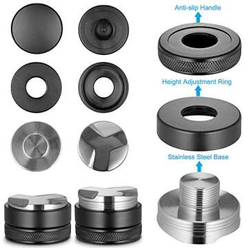 MATOW 53mm Coffee Distributor, Espresso Distribution Tool, Coffee Leveler Compatible with Breville 54mm Portafilter- Professional Espresso Distributor Leveler Tool