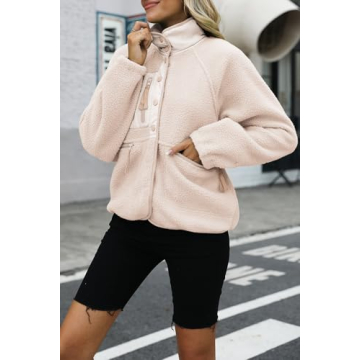 Nirovien Fuzzy Fleece Jacket for Women Stylish Warmth
