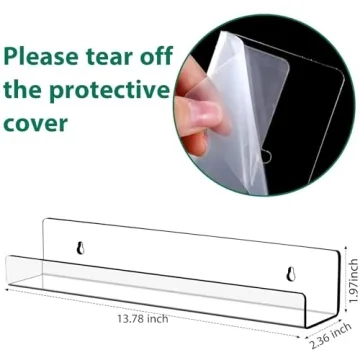 Blulu 8 Pack Clear Acrylic Floating Shelves Wall Mounted