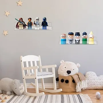 Blulu 8 Pack Clear Acrylic Floating Shelves Wall Mounted