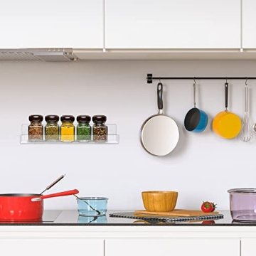 Blulu 8 Pack Clear Acrylic Floating Shelves Wall Mounted