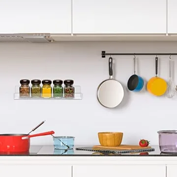 Blulu 8 Pack Clear Acrylic Floating Shelves Wall Mounted