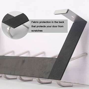 WEBI Over The Door Hook Door Hanger:Over The Door Towel Rack with 6 Hooks for Hanging Coats,Door Coat Hanger Towel Hanger Over Door Coat Rack for Towels,Clothes,Back of Bathroom,Silver