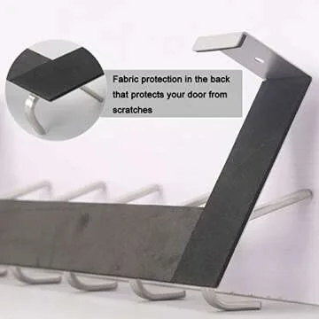 WEBI Over The Door Hook Door Hanger:Over The Door Towel Rack with 6 Hooks for Hanging Coats,Door Coat Hanger Towel Hanger Over Door Coat Rack for Towels,Clothes,Back of Bathroom,Silver