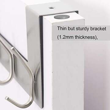 WEBI Over The Door Hook Door Hanger:Over The Door Towel Rack with 6 Hooks for Hanging Coats,Door Coat Hanger Towel Hanger Over Door Coat Rack for Towels,Clothes,Back of Bathroom,Silver