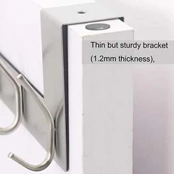 WEBI Over The Door Hook Door Hanger:Over The Door Towel Rack with 6 Hooks for Hanging Coats,Door Coat Hanger Towel Hanger Over Door Coat Rack for Towels,Clothes,Back of Bathroom,Silver