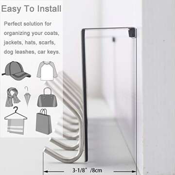 WEBI Over The Door Hook Door Hanger:Over The Door Towel Rack with 6 Hooks for Hanging Coats,Door Coat Hanger Towel Hanger Over Door Coat Rack for Towels,Clothes,Back of Bathroom,Silver