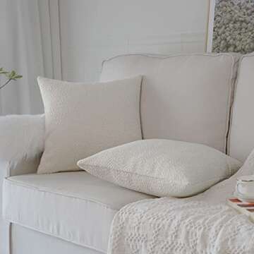 Artcest Set of 2 Decorative Boucle Like Square Throw Pillow Covers, Glamorous Comfy Elegant Textured...