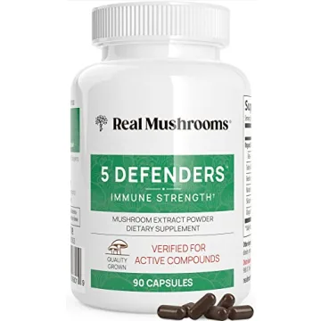 Real Mushrooms 5 Defenders - Organic Mushroom Complex - Vegan & Non-GMO Capsules