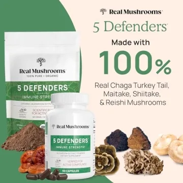 Real Mushrooms 5 Defenders Capsules for Immune Support