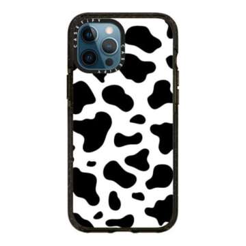 CASETiFY Impact Case for iPhone 12 Pro Max - Cow Print - Clear Black