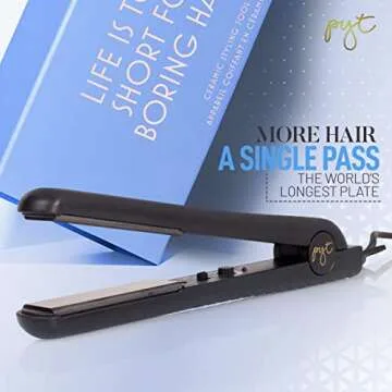 Pyt Professional Flat Iron Ceramic Hair Straightener Styling Tool Black
