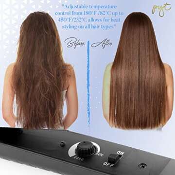 Pyt Professional Flat Iron Ceramic Hair Straightener Styling Tool Black