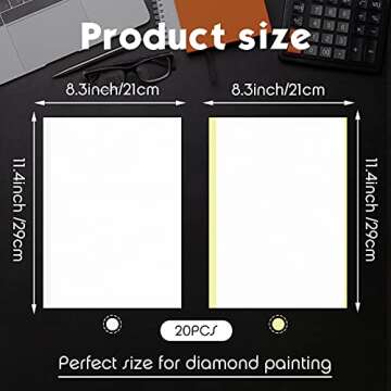 Marspark 20 Pcs Double Sided Adhesive Sheets A4 Size for Crafts and DIY Projects