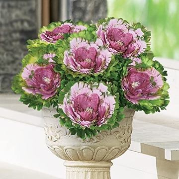 Artificial Purple Cabbage Roses Set of 6 for Any Occasion