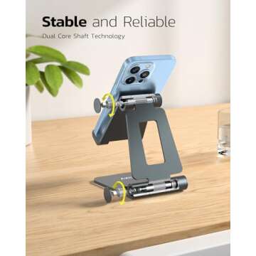 Nulaxy Adjustable Cell Phone Stand for All Phones - Gray