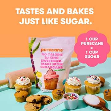 Purecane Sugar Substitute Baking Sweetener | Zero Calorie | Made from All Natural Sugar Cane | Diabetes-friendly | Keto-friendly | Gluten-free | 24 Ounce Pouch