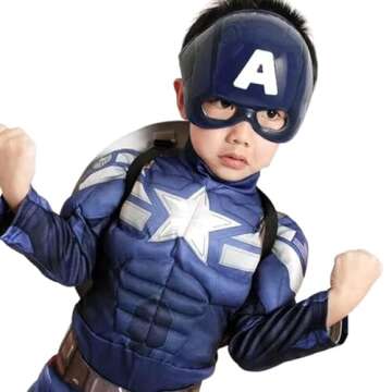 Hulk mask for Kids，Superhero Costumes Children's Birthday Parties, Hulk Toys Gifts for Halloween Cosplay Parties (Captain America)