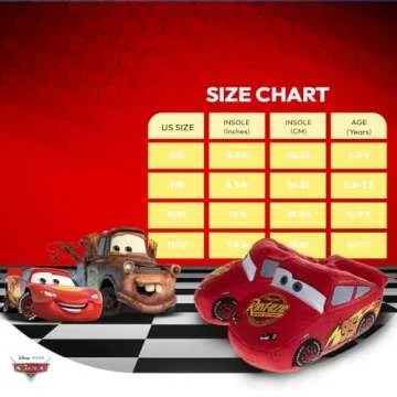 Disney Pixar Cars Slippers Kids Boys PJ House Sandals - Lightning McQueen Pajama Warm Slipper Shoe - Red 3D Car Plush (size 5-6 Toddler)