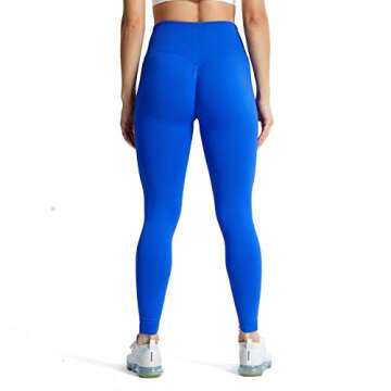 Aoxjox Women's Scrunch Butt Lifting Seamless Leggings Booty High Waisted Workout Yoga Pants (Electric Blue, Small)