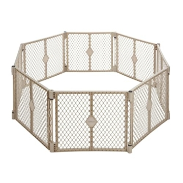 Toddleroo by North States Superyard 8 Panel Free Standing Play Yard, Indoor or Outdoor Baby Playpen,...