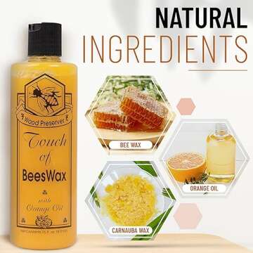 Beeswax Furniture Polish and Conditioner with Orange Oil. Wood Floor Scratch Repair, Feed Into Hardw...