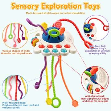 AiTuiTui Sensory Montessori Baby Teething Toys for 6-18 Months - Engaging Travel Gifts for 1-2 Year ...