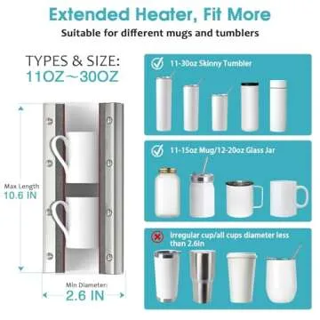 Tumbler Heat Press Machine, Sublimation Press for 20oz-30oz Tumbler, 11-16oz Heat Mug Press with Sublimation Paper Heat Tape & Gloves for Coffee/Ceramic Mug Cup, Water Bottle DIY Heat Transfer