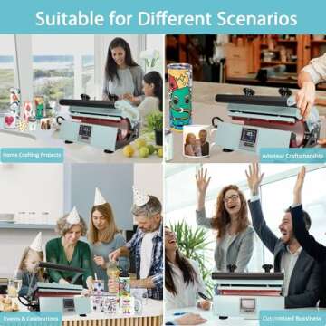 Tumbler Heat Press Machine, Sublimation Press for 20oz-30oz Tumbler, 11-16oz Heat Mug Press with Sublimation Paper Heat Tape & Gloves for Coffee/Ceramic Mug Cup, Water Bottle DIY Heat Transfer