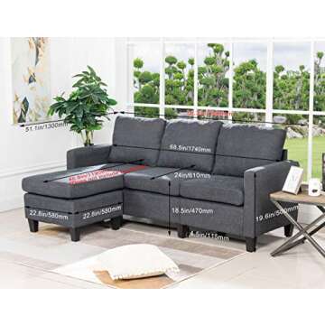 Sofa Sectional Sofa Futon Sofa for Living Room Modern Sofa Couches and Sofas Corner Sofa Furniture S...