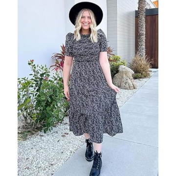 BTFBM Women's Boho Maxi Dress - Casual Floral Summer Style