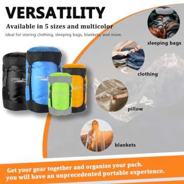 Frelaxy Compression Sack, 40% More Storage! 11L/18L/30L/45L Compression Stuff Sack, Water-Resistant & Ultralight Sleeping Bag Stuff Sack - Space Saving Gear for Camping, Traveling, Backpacking