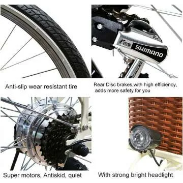 NAKTO 26" 350W Electric Bike for Adults - Commuting