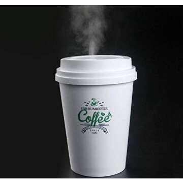 Scmkd Coffee Cup USB Humidifier Mini Air Spray Car Air Purifier Bedroom Office Desktop Air Diffuser Portable Diffuser