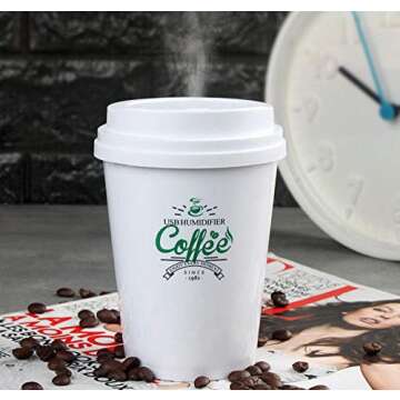 Scmkd Coffee Cup USB Humidifier Mini Air Spray Car Air Purifier Bedroom Office Desktop Air Diffuser Portable Diffuser
