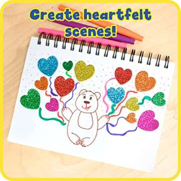 READY 2 LEARN Glitter Foam Stickers | Multicolor Hearts | Pack of 168 | Self-Adhesive Stickers for Kids | Decorate Scrapbooks, Cards and More