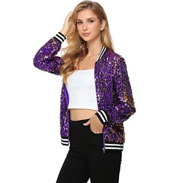 Yutuwomsfushi Womens Sequin Jacket for Christmas Parties