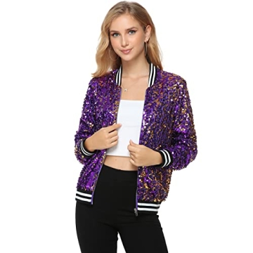 Yutuwomsfushi Womens Sequin Jacket for Christmas Parties