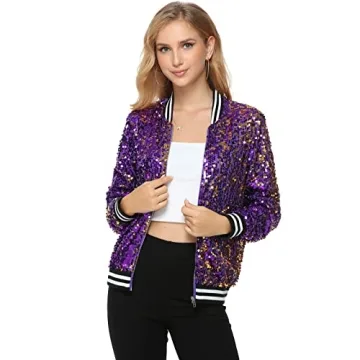 Yutuwomsfushi Womens Sequin Jacket for Christmas Parties